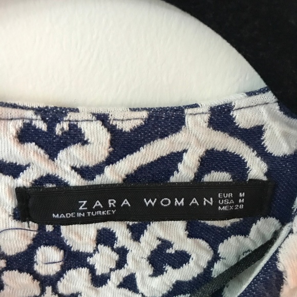 Zara Blue and White Patterned Adorable Dress - Picture 3 of 7